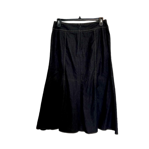 New York Clothing Co Fit & Flare Skirt W/Pockets Size 12 Midnight Blue - Picture 2 of 7